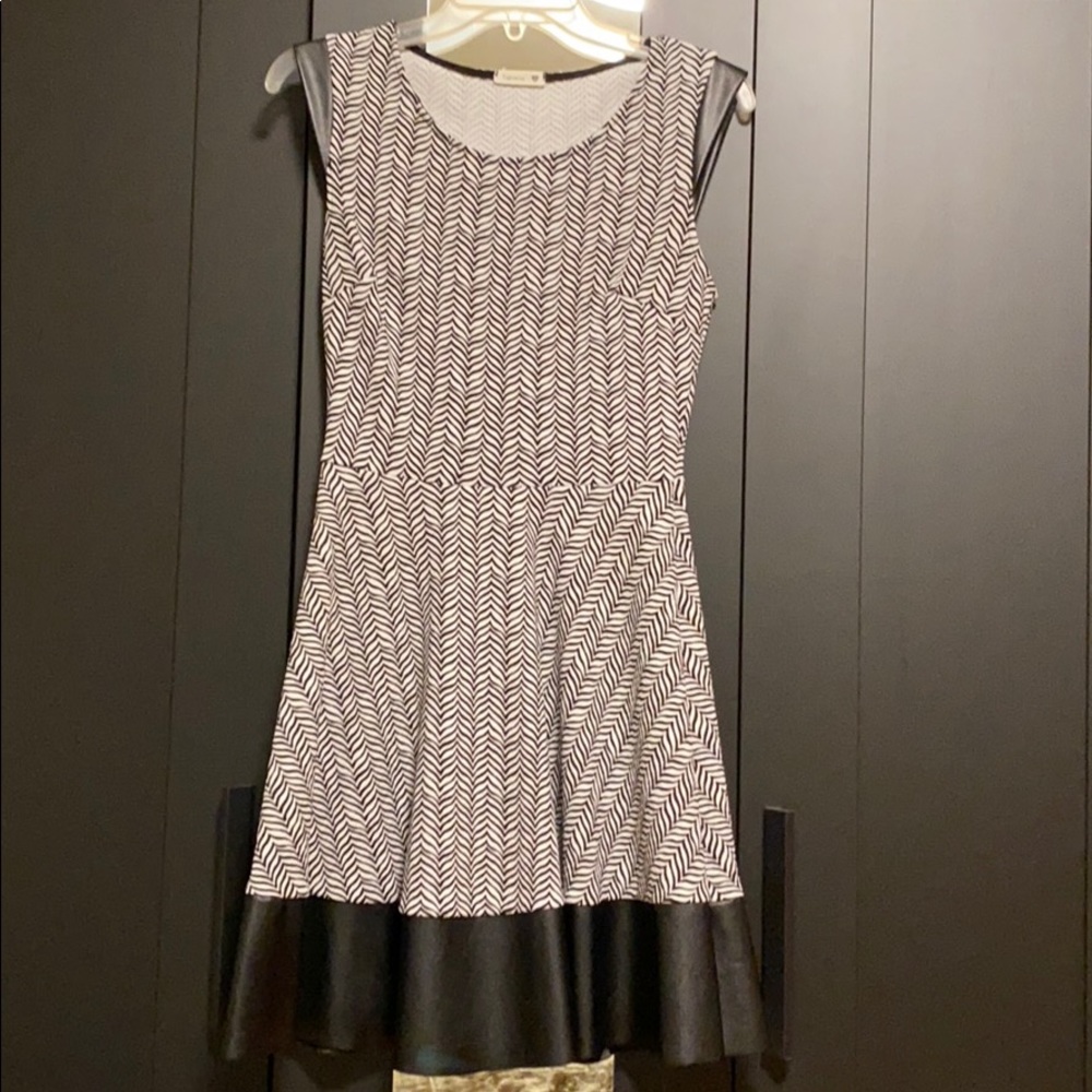 Soprano faux leather trim dress.